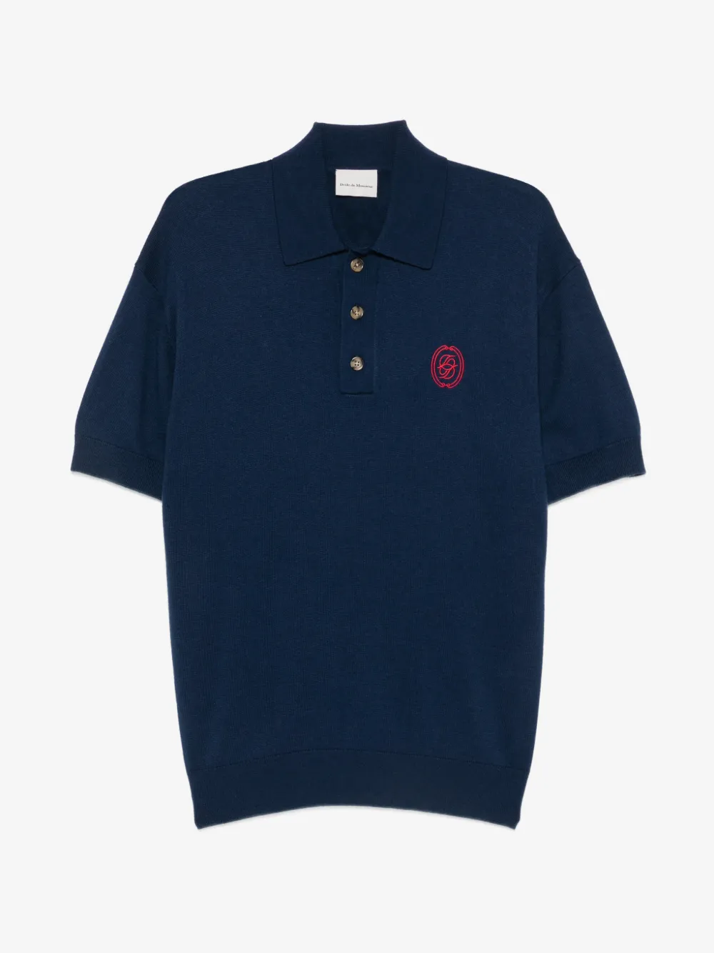 Tricou Drole De Monsieur Logo-Embroidered Knit bleumarin