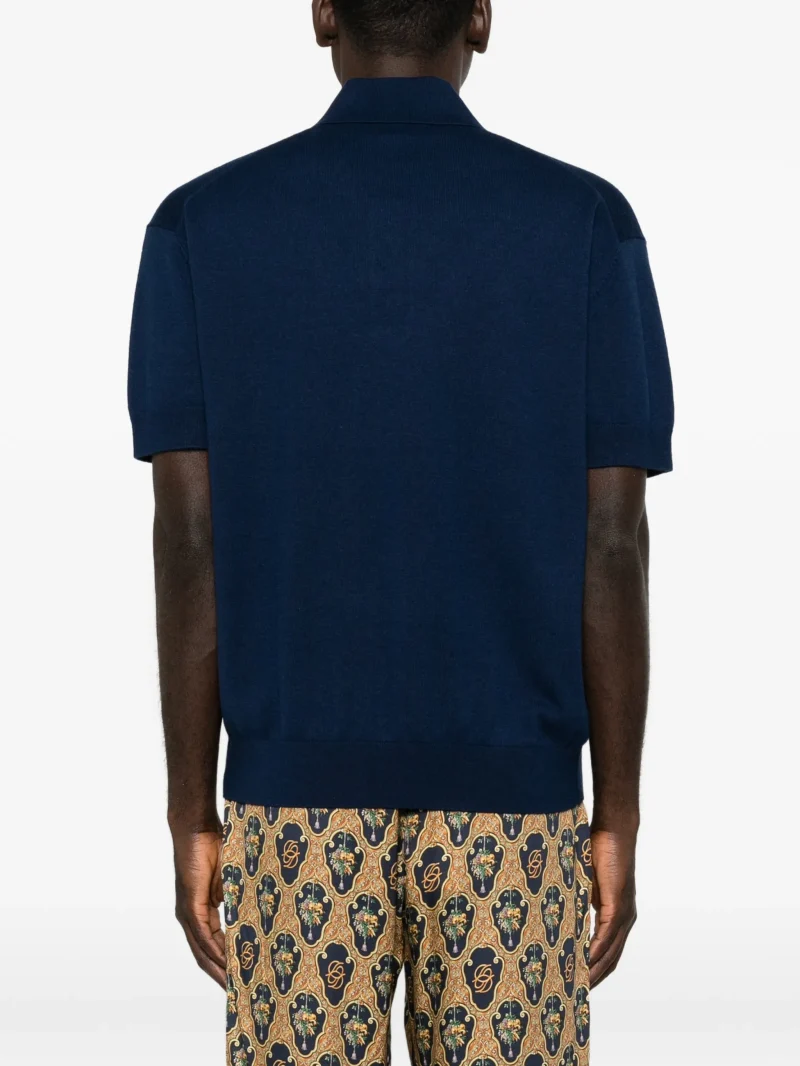 Alternative view of Tricou Drole De Monsieur Logo-Embroidered Knit bleumarin