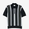 Tricou Drole De Monsieur Striped Zip-Up bleumarin