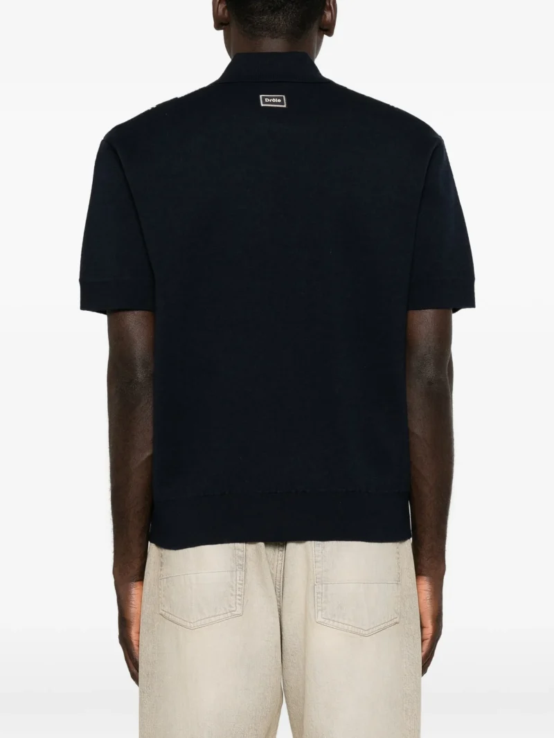 Alternative view of Tricou Drole De Monsieur Striped Zip-Up bleumarin
