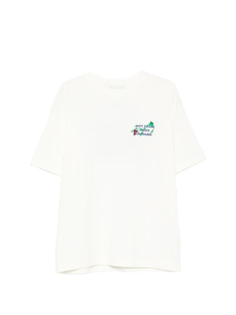 Tricou Drole De Monsieur Vine Embroidered alb