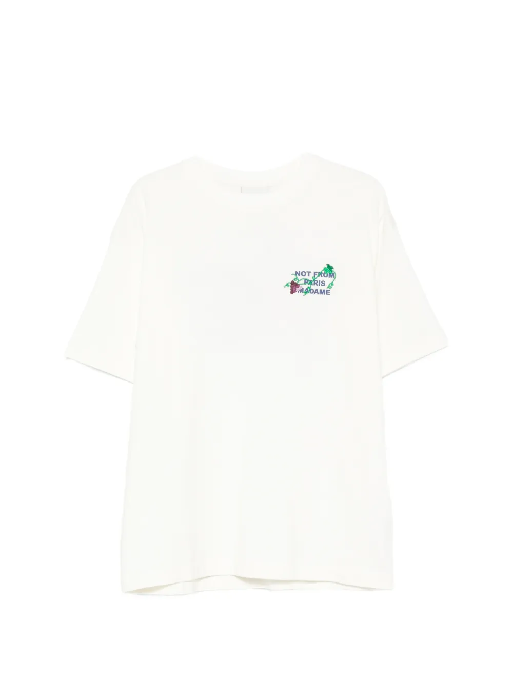 Tricou Drole De Monsieur Vine Embroidered alb