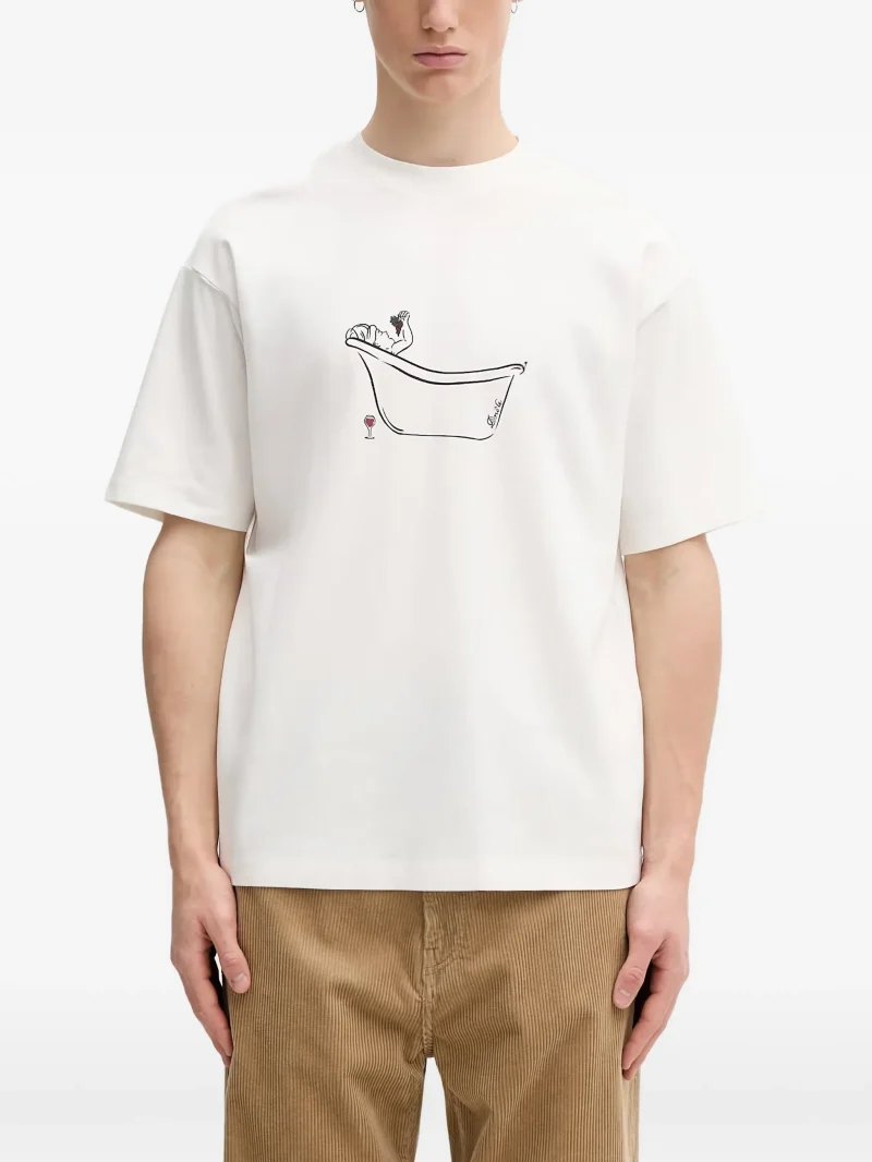 Tricou Drôle De Monsieur Wine Bath alb
