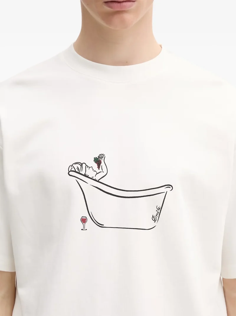Tricou Drôle De Monsieur Wine Bath alb - imagine 5