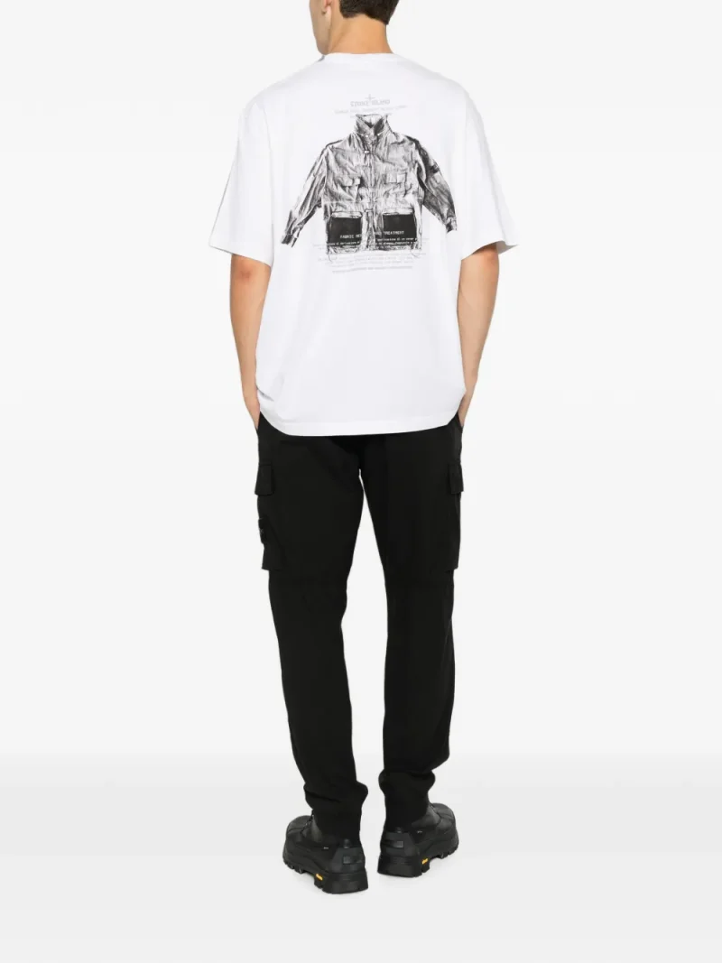 Alternative view of Tricou Stone Island Archivio Graphic-Print alb