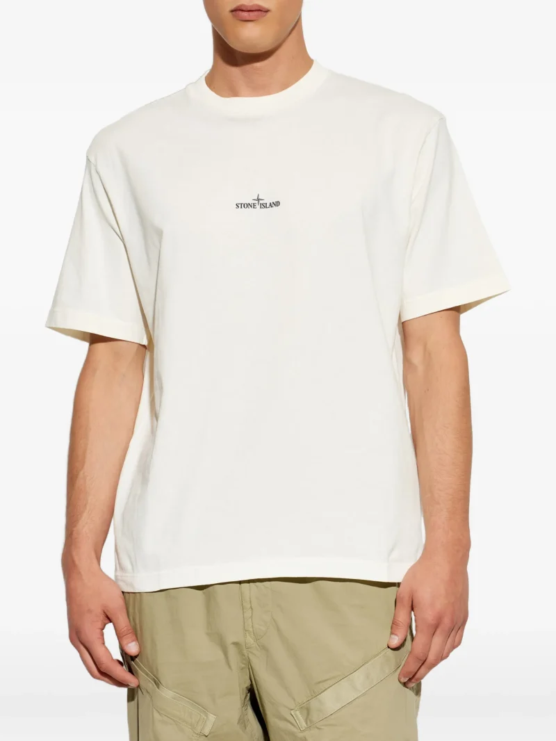 Tricou Stone Island Combed Jersey alb - imagine 3