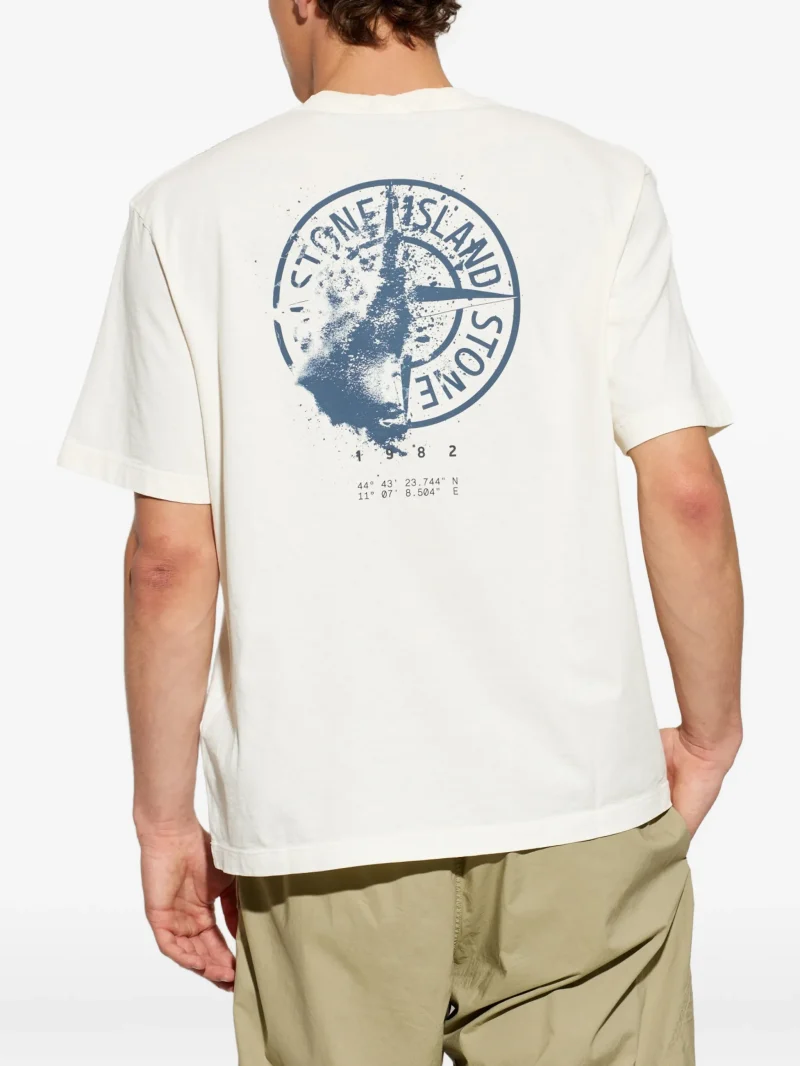 Alternative view of Tricou Stone Island Combed Jersey alb