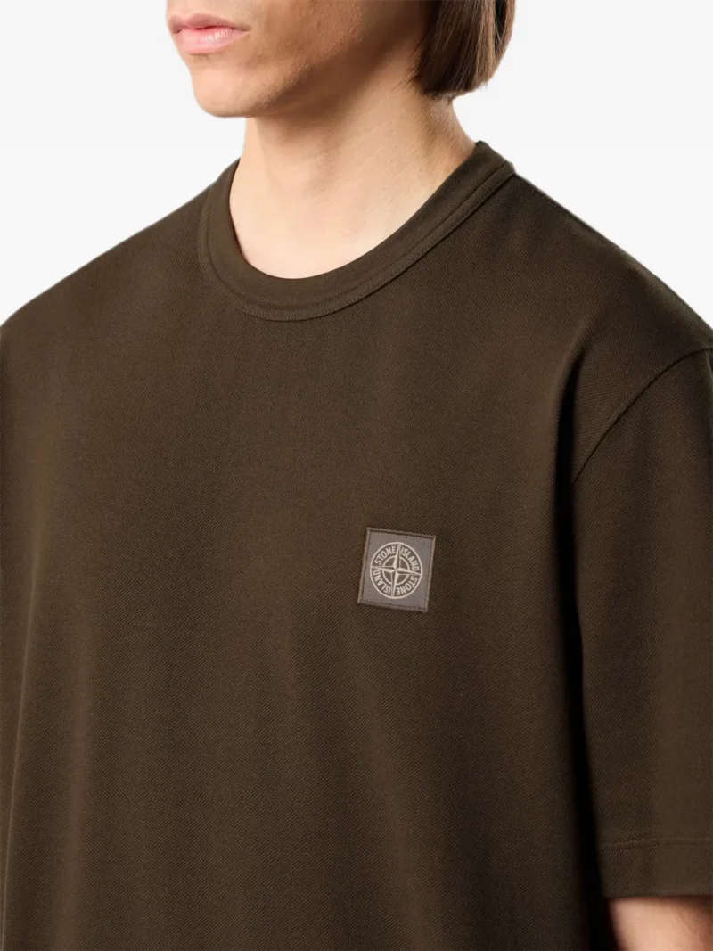 Tricou Stone Island Logo-Patch maro - imagine 5