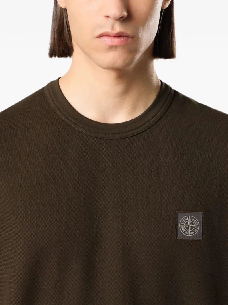 Tricou Stone Island Logo-Patch maro - imagine 6