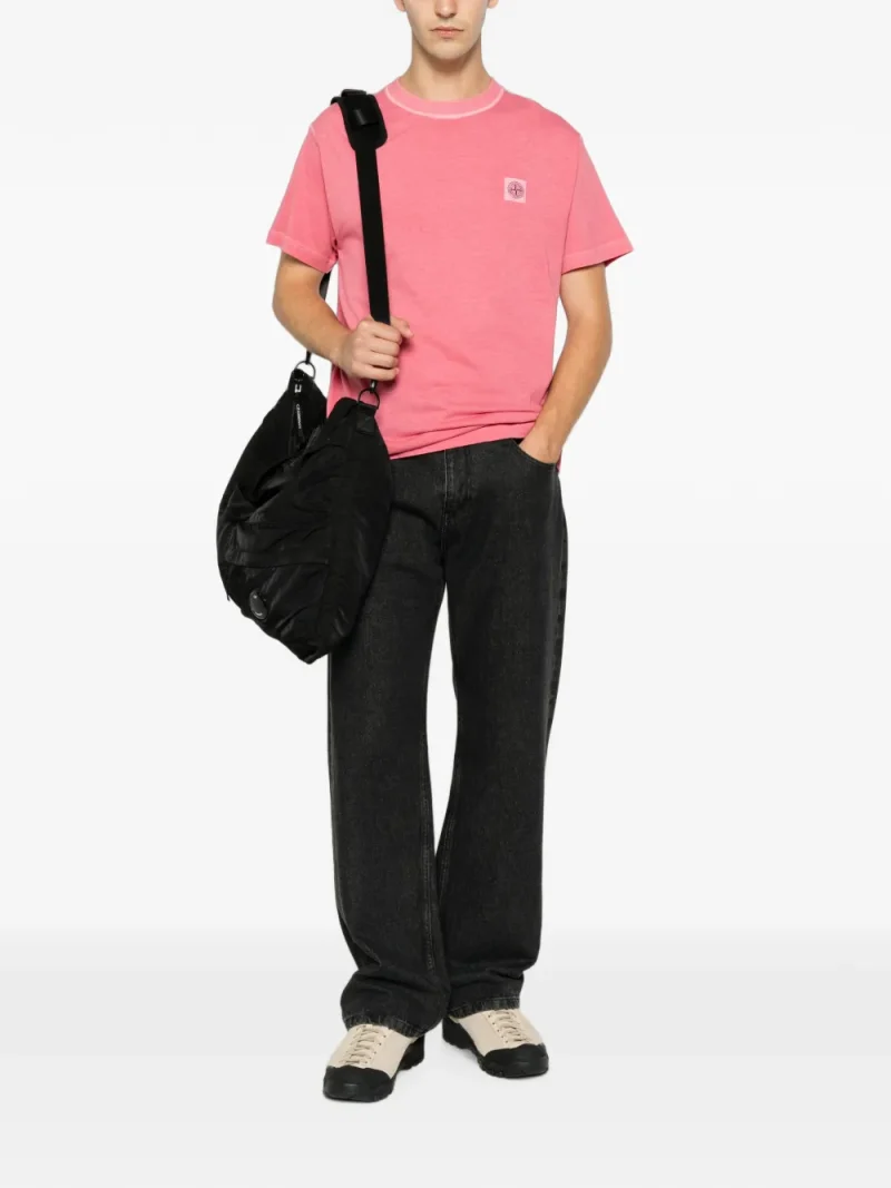 Tricou Stone Island Logo Patch roz - imagine 4