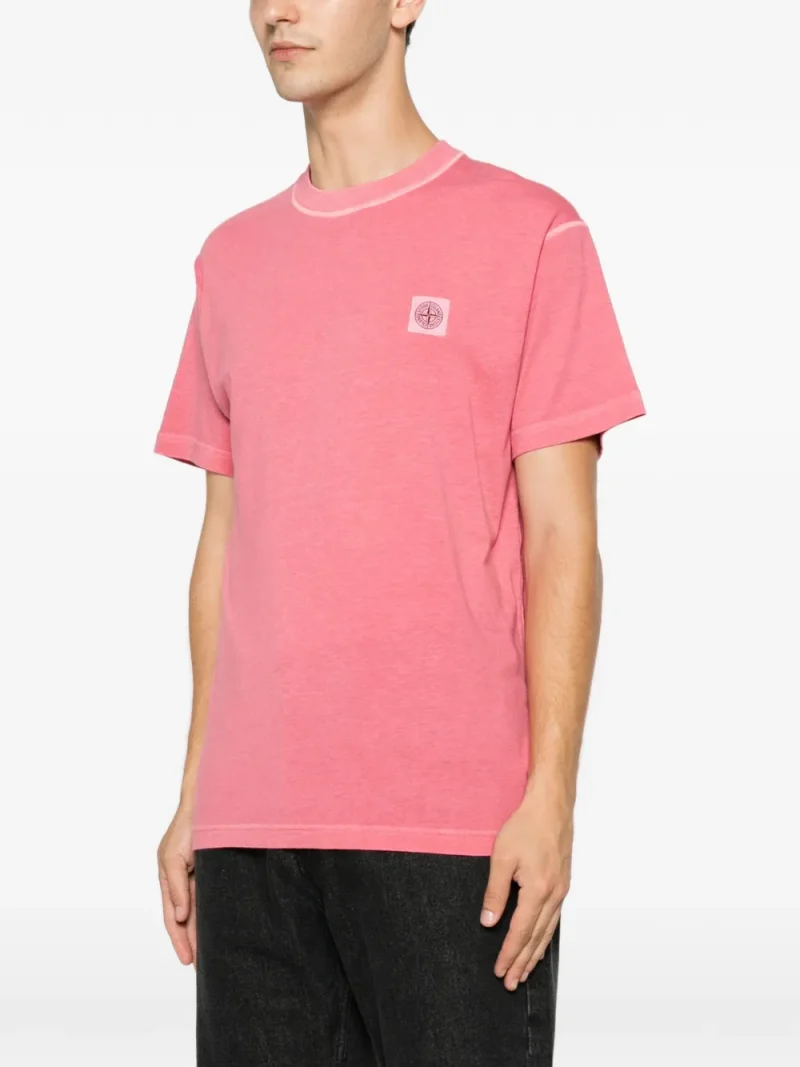 Tricou Stone Island Logo Patch roz - imagine 3
