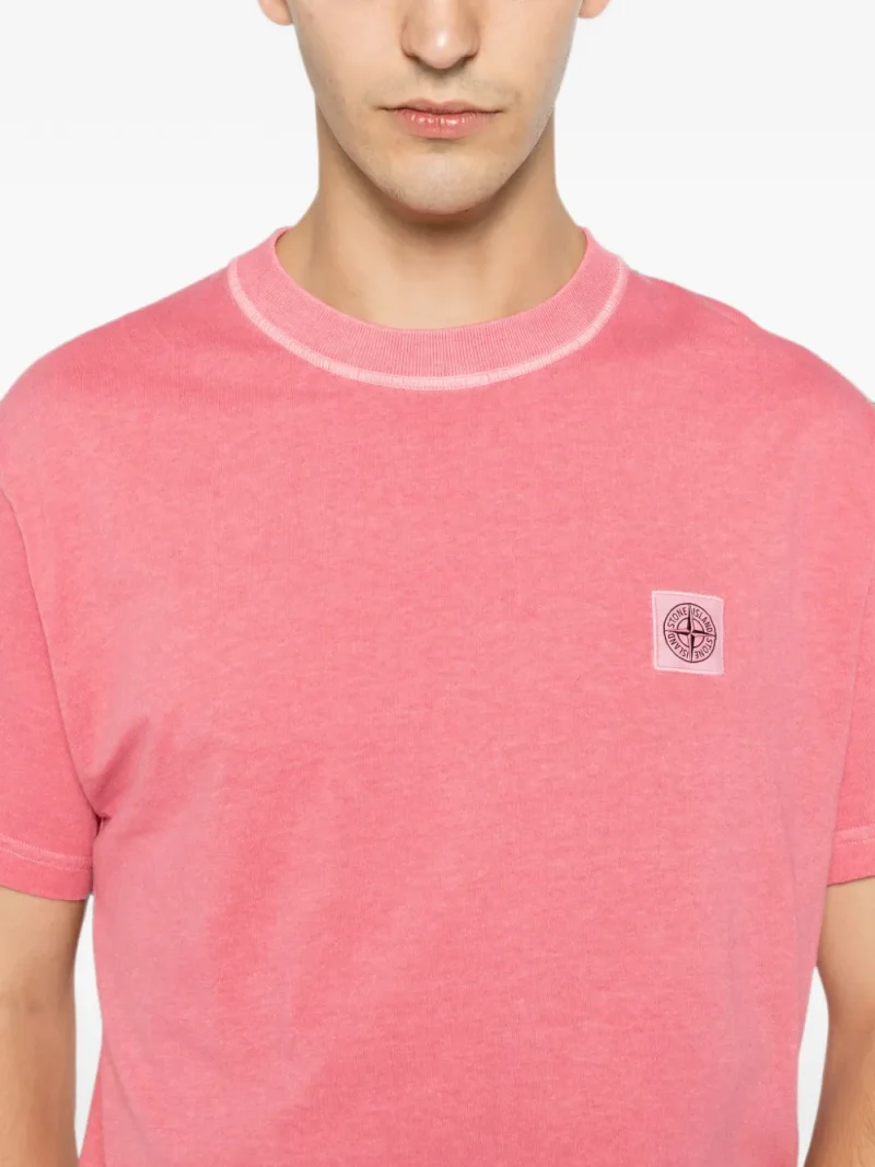 Tricou Stone Island Logo Patch roz - imagine 5