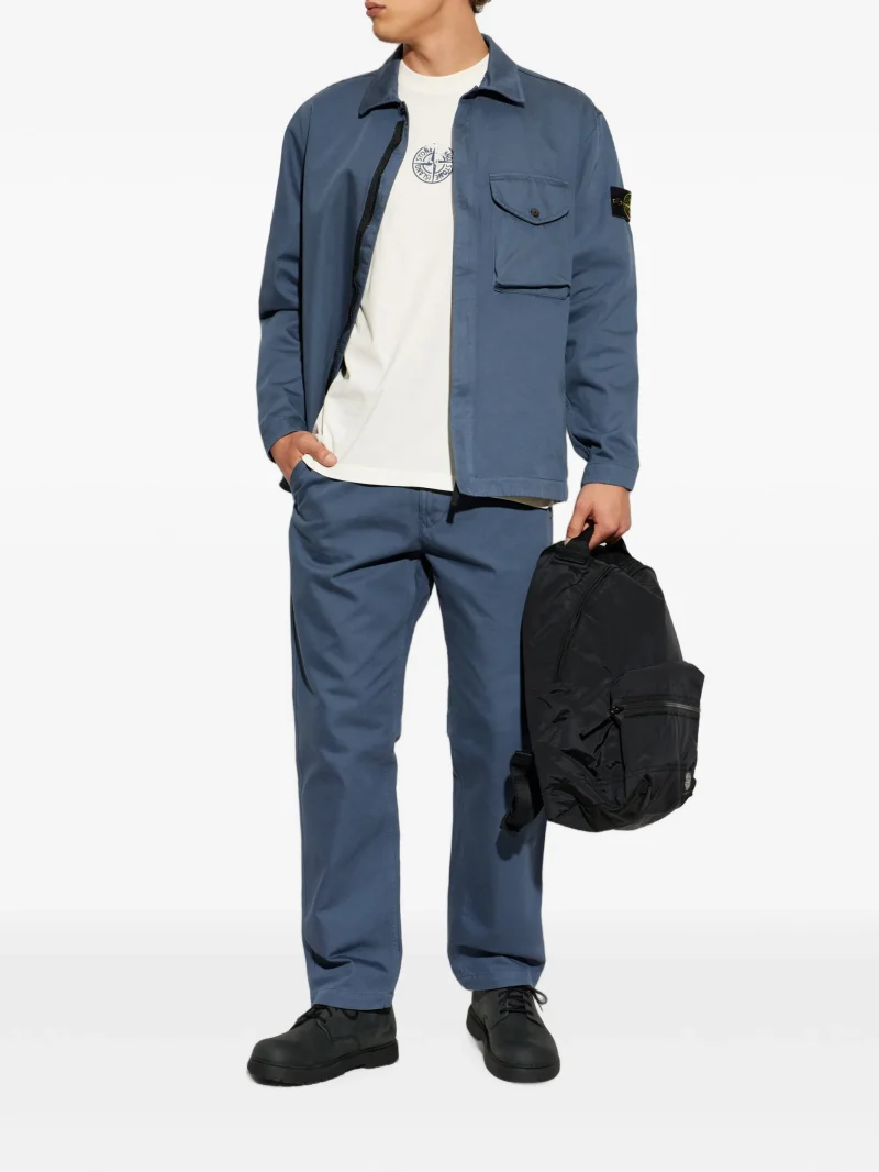 Tricou Stone Island Logo-Print Cotton ecru - imagine 3