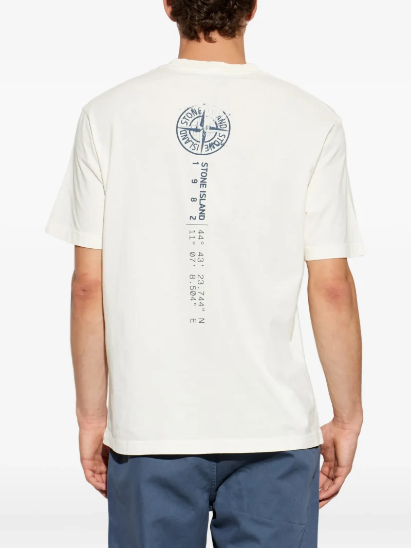 Alternative view of Tricou Stone Island Logo-Print Cotton ecru