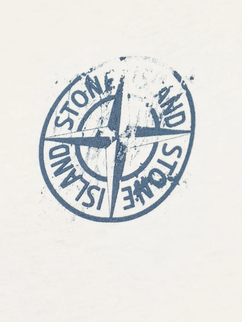 Tricou Stone Island Logo-Print Cotton ecru - imagine 5