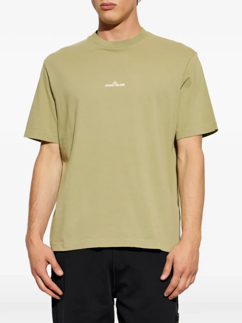 Tricou Stone Island Logo-Print khaki - imagine 3
