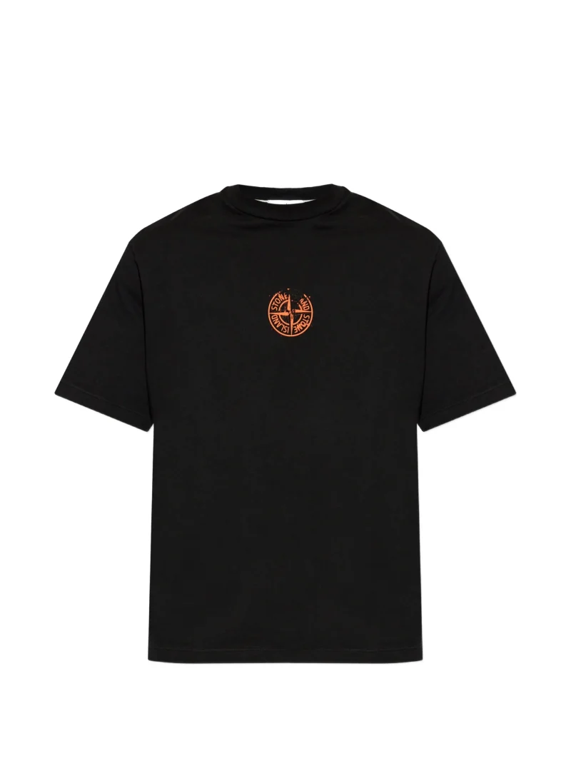 Tricou Stone Island Logo-Print negru