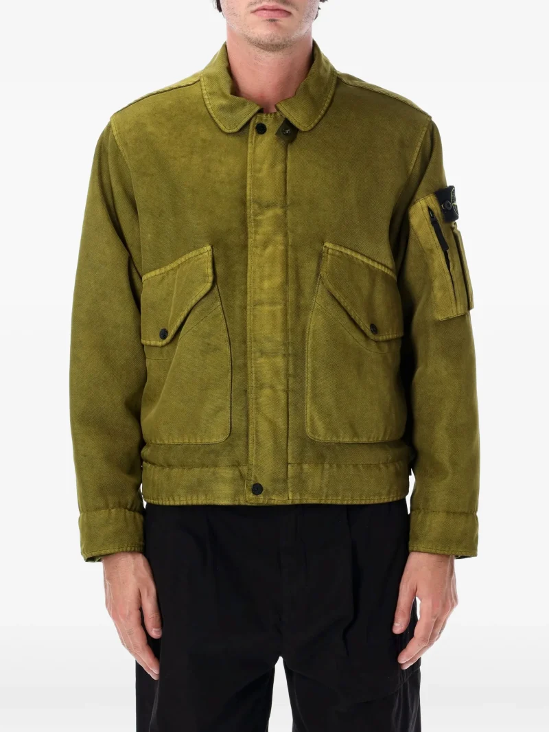 Jacheta Stone Island Dense Oxford Nylon-TC verde - imagine 3