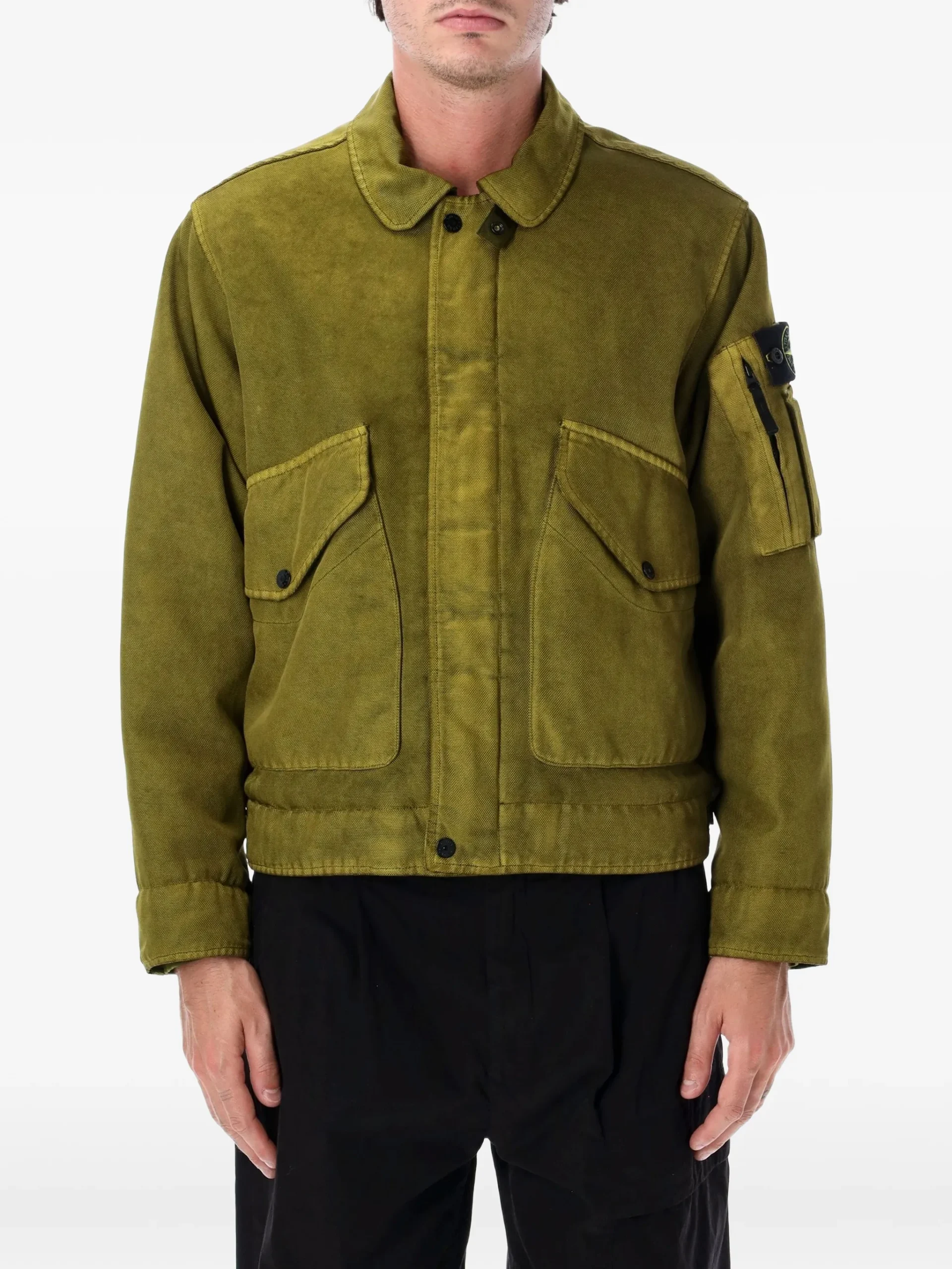 Jacheta Stone Island Dense Oxford Nylon-TC verde - imagine 3