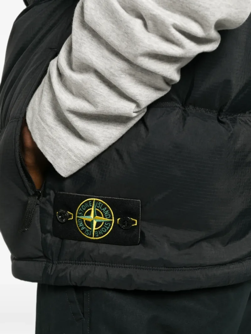 Vesta Stone Island Padded Logo-Patch Gilet negru - imagine 5