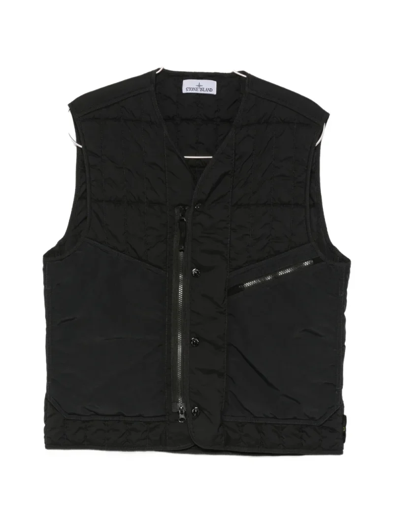 Vesta Stone Island Quilted Zip-Up negru