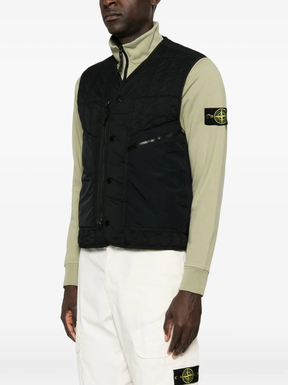 Vesta Stone Island Quilted Zip-Up negru - imagine 3