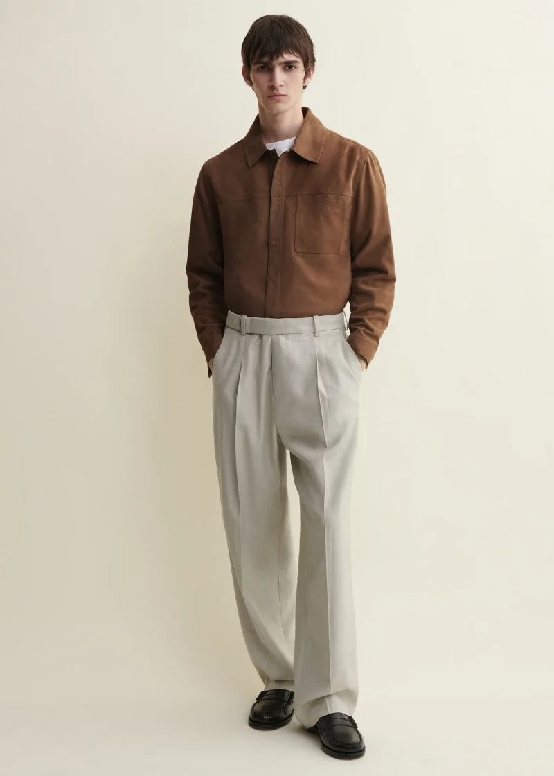 Camasa Arma Lamb Suede Button-up maro - imagine 3