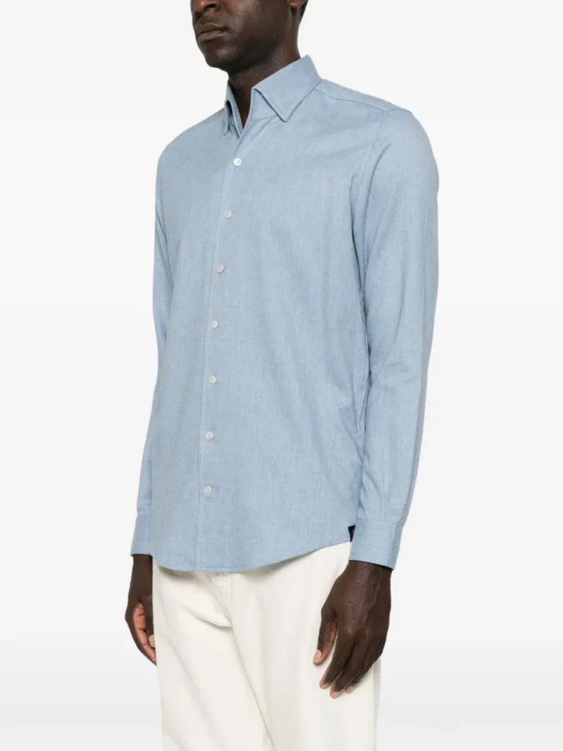 Camasa Gran Sasso Long-Sleeve Button-Down albastru - imagine 3