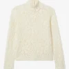 Bluza La DoubleJ Floral-Pattern Lace Turtleneck ecru