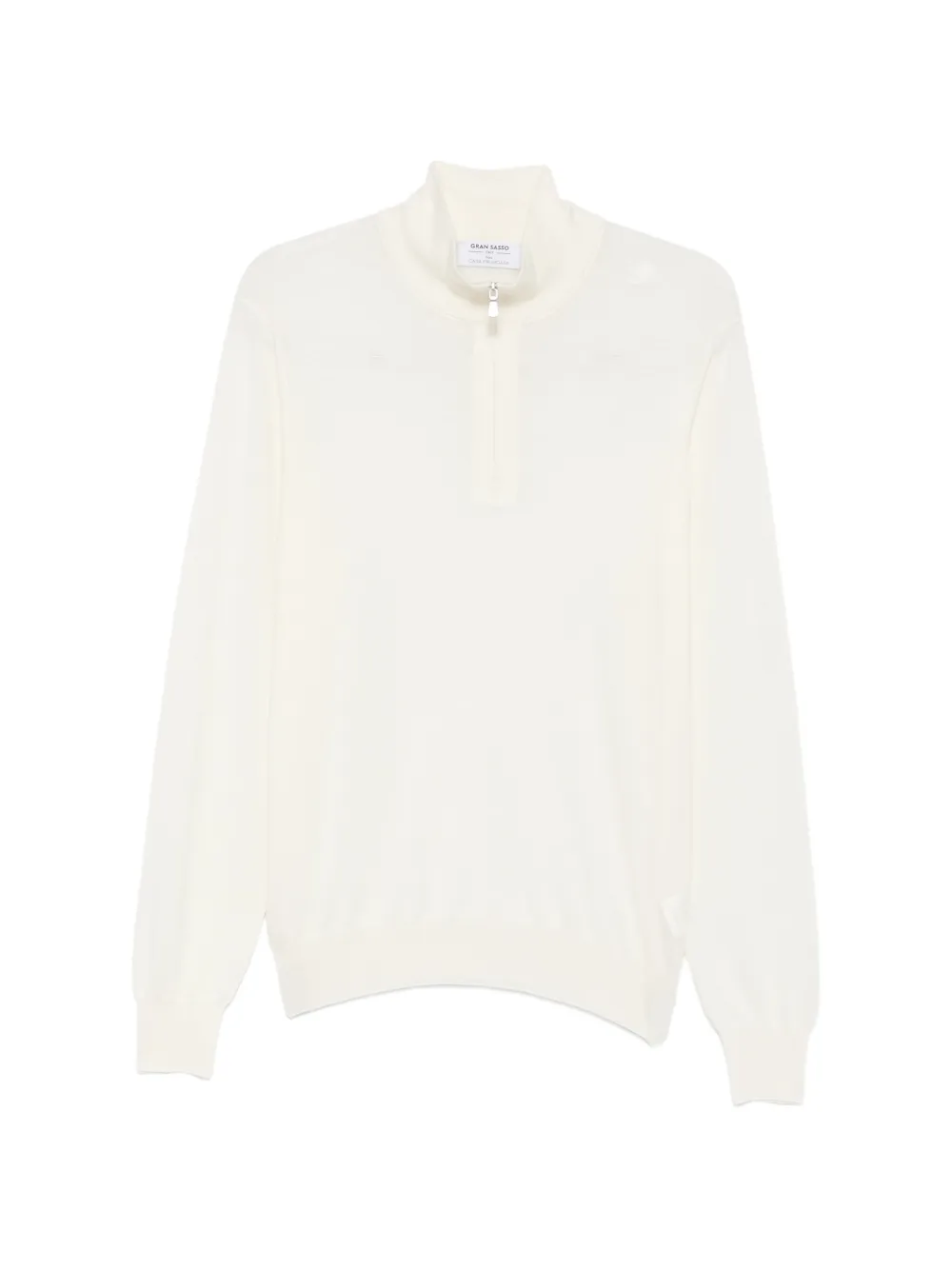 Pulover Gran Sasso Half Zip alb