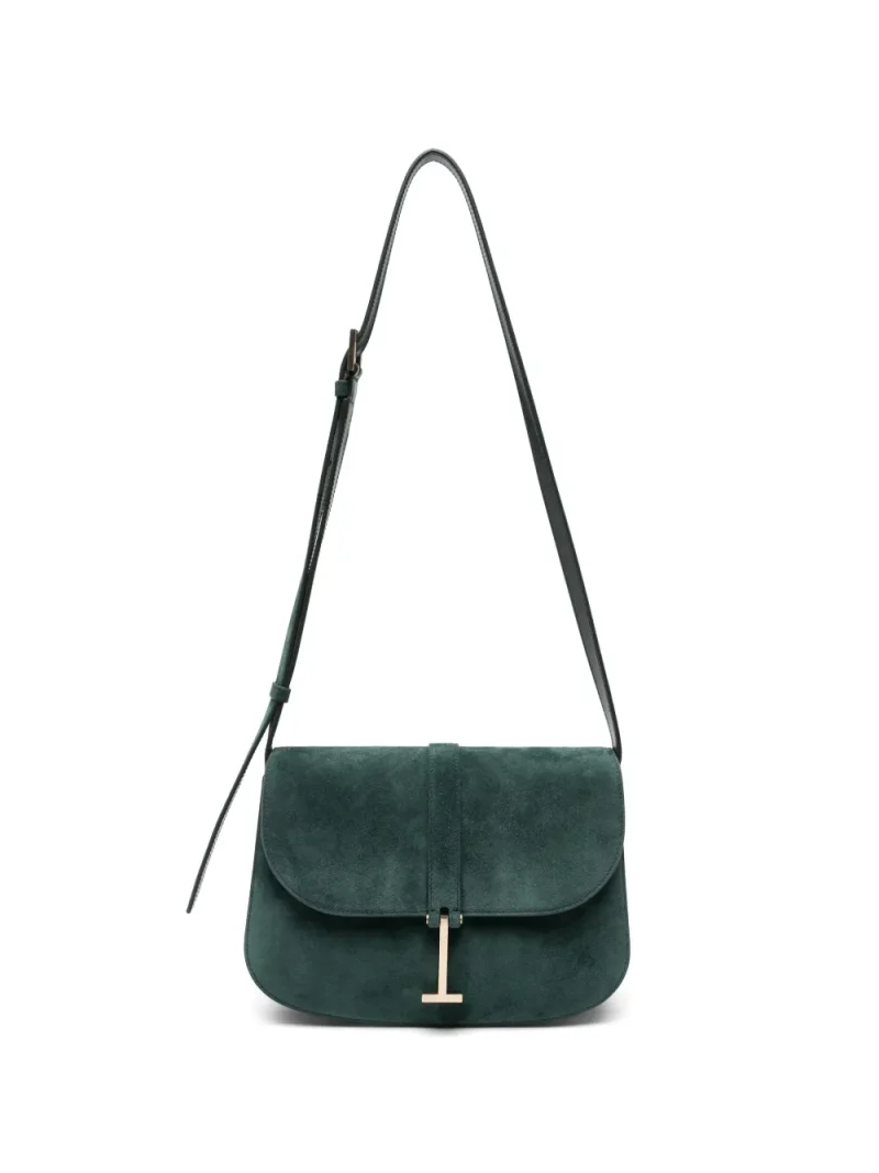Geanta Tom Ford T Twist Suede Crossbody verde