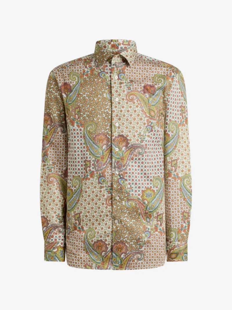 Camasa ETRO Paisley and Tie Motif bej