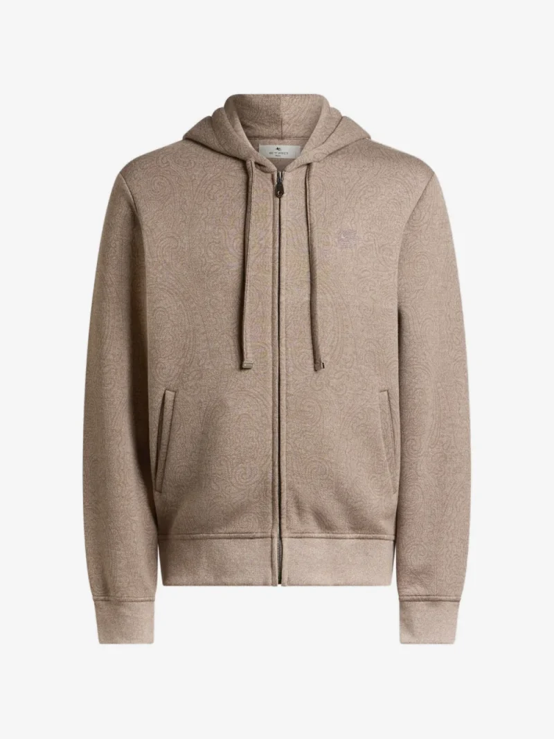 Cardigan ETRO Knit Jacquard Hooded bej