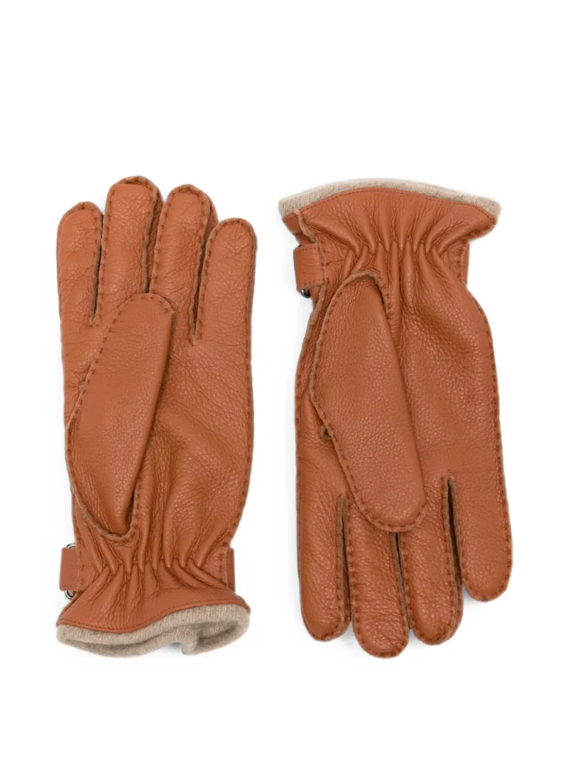 Alternative view of Manusi Gran Sasso Grained-Leather Press-Stud portocaliu