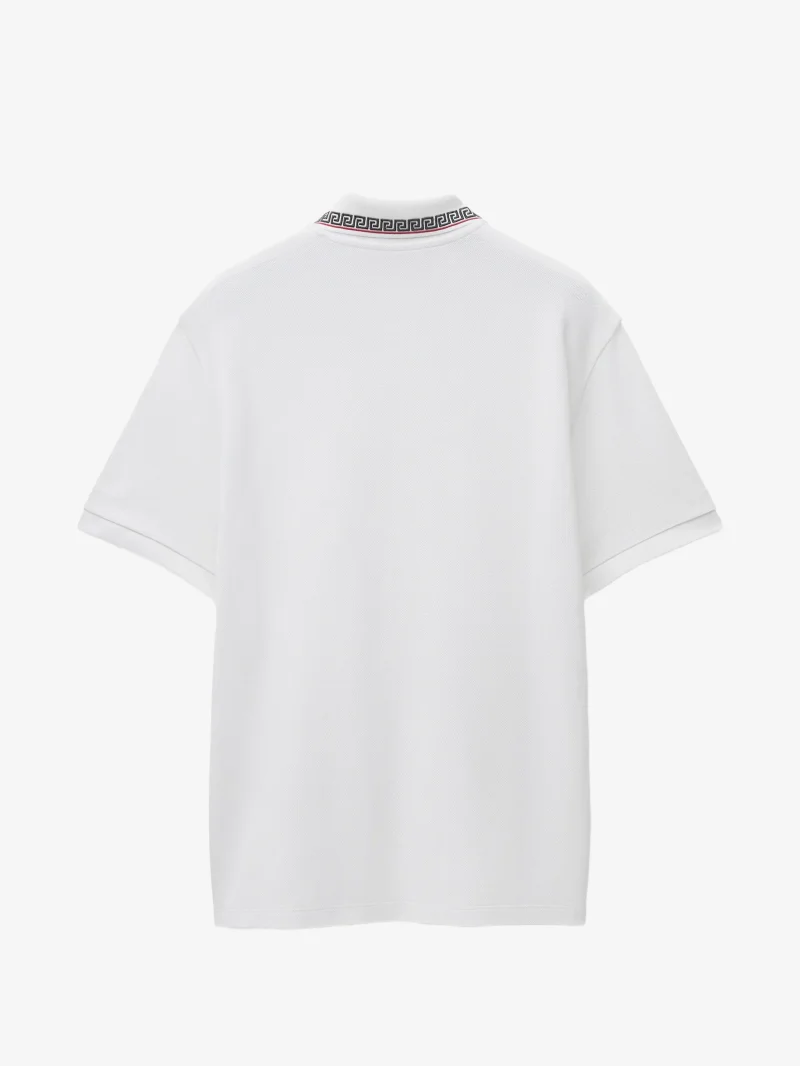 Alternative view of Tricou polo Versace Embroidered-Logo Cotton Pique alb