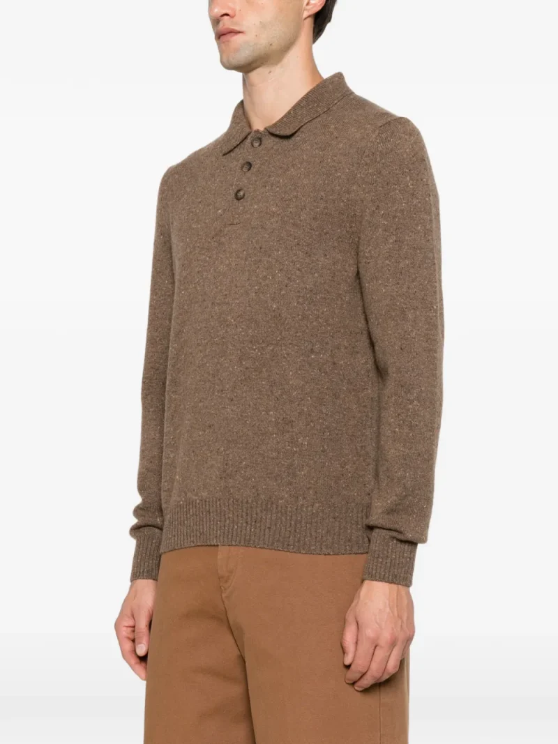 Pulover Gran Sasso Button Fastening maro - imagine 3