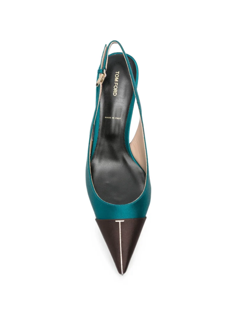 Pantofi Tom Ford Two-Tone Slingback verde - imagine 3