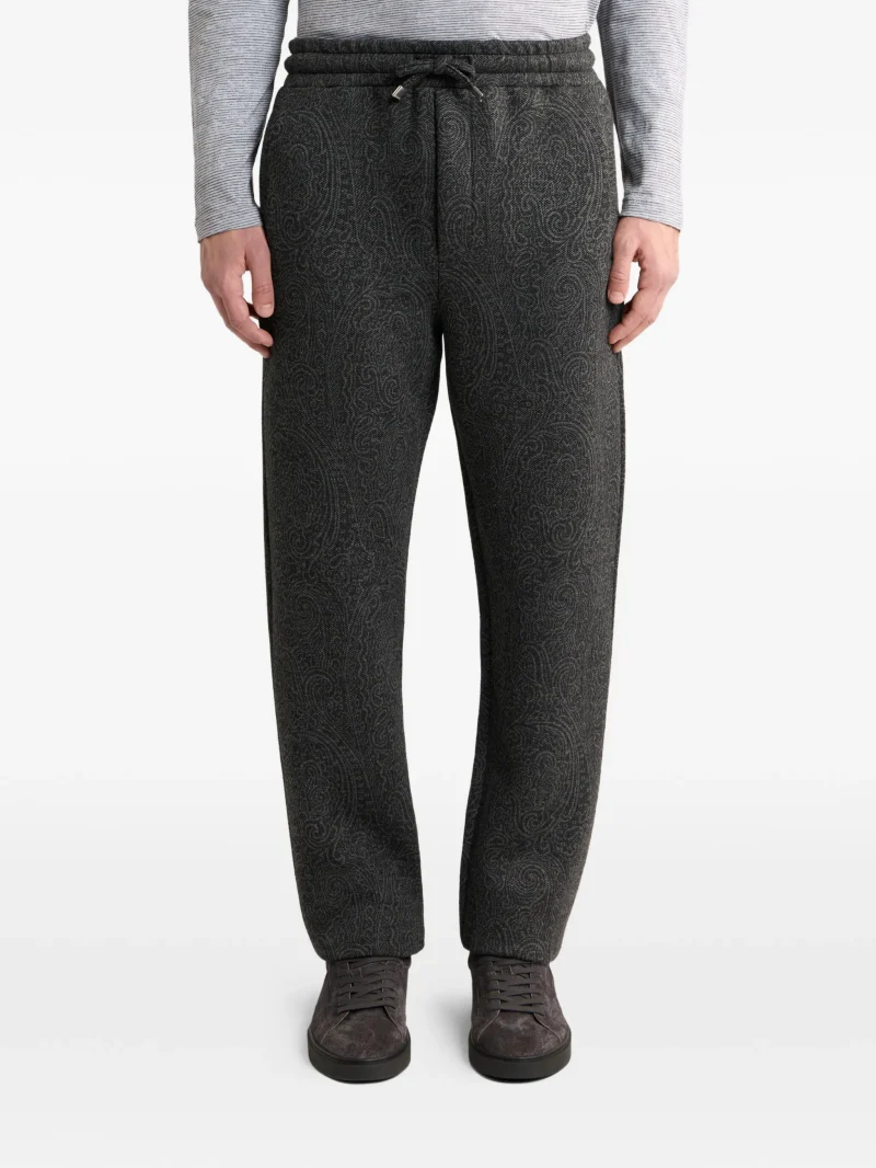 Pantaloni ETRO Arnica-Motif Jacquard Track gri - imagine 3