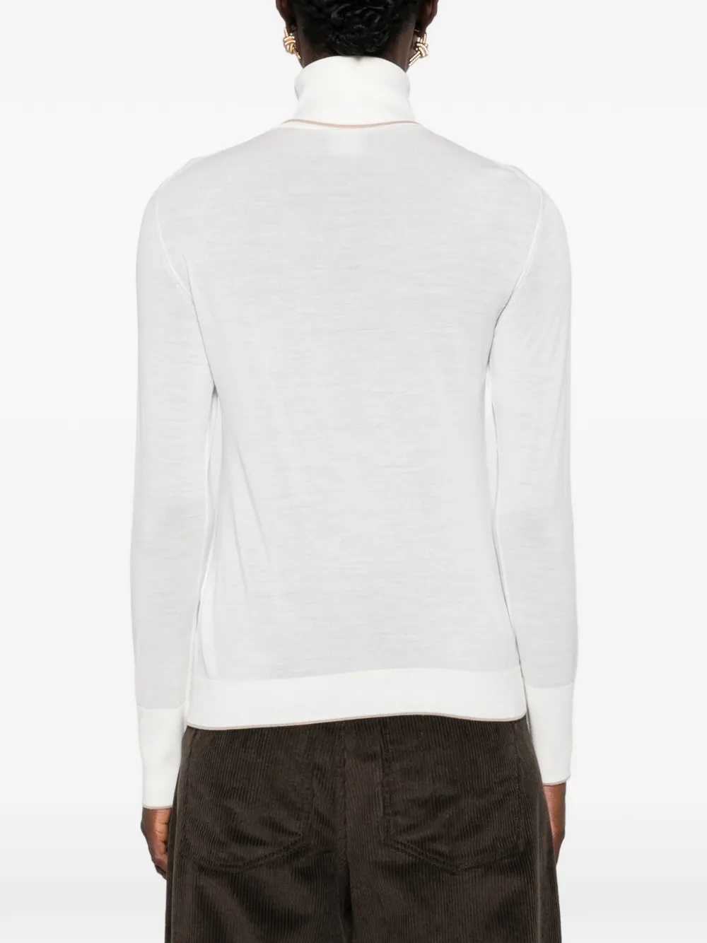 Maleta Eleventy Roll-Neck Wool ecru - imagine 2