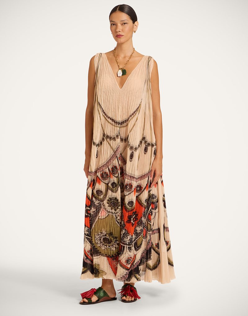 Rochie maxi La Double J Plume Placee in Techno Tulle ecru - imagine 3
