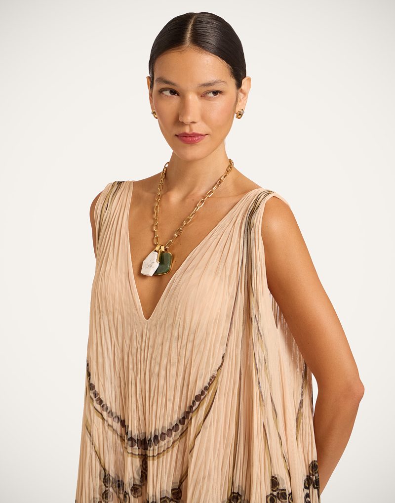 Rochie maxi La Double J Plume Placee in Techno Tulle ecru - imagine 5