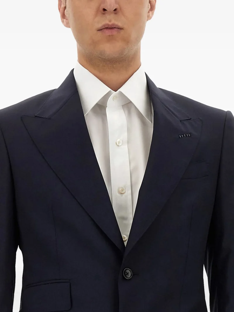 Costum Tom Ford Wool Buttoned bleumarin - imagine 4
