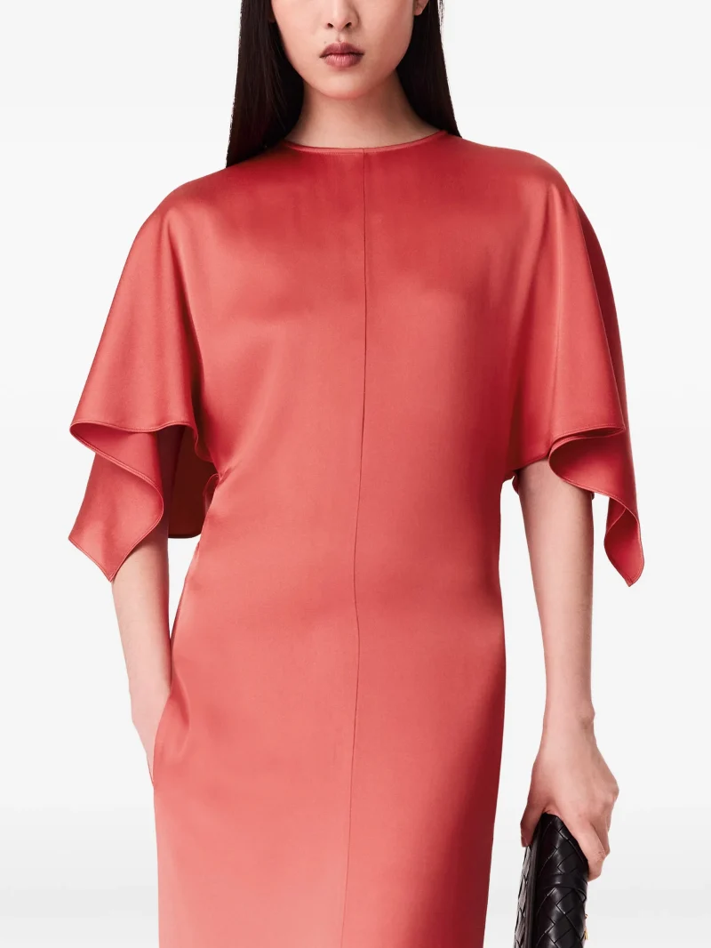 Rochie maxi Stella McCartney Cape-Sleeve Open-Back rosu - imagine 5