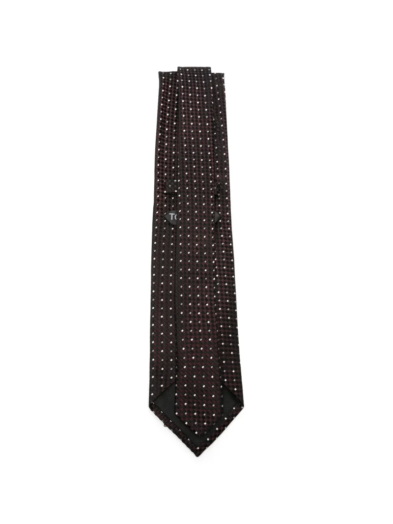 Alternative view of Cravata Tom Ford Geometric-Pattern negru