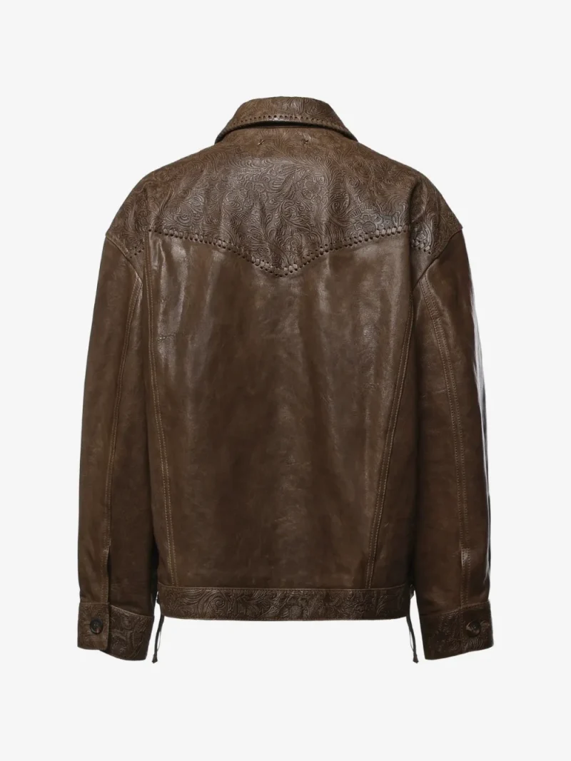 Alternative view of Jacheta Golden Goose Floral-Embossed Leather khaki