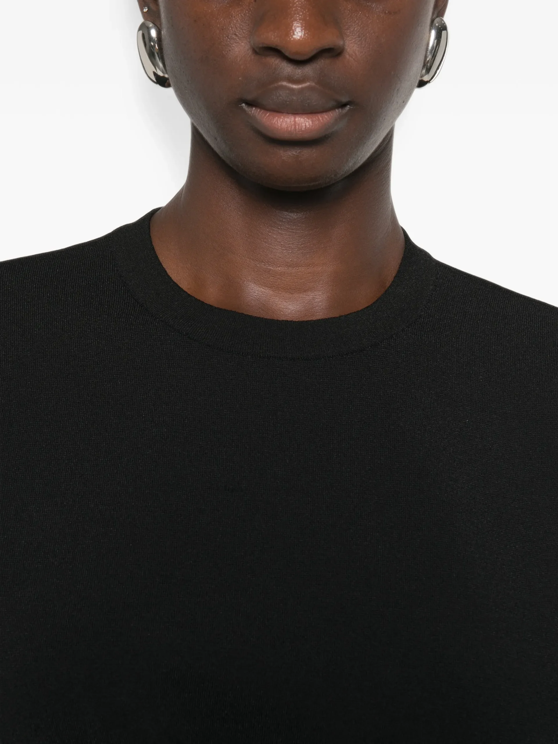 Tricou Stella McCartney Iconic Compact Short-Sleeve negru - imagine 5