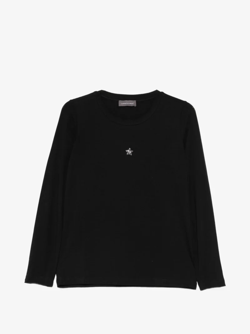 Bluza Lorena Antoniazzi star-patch long-sleeve negru
