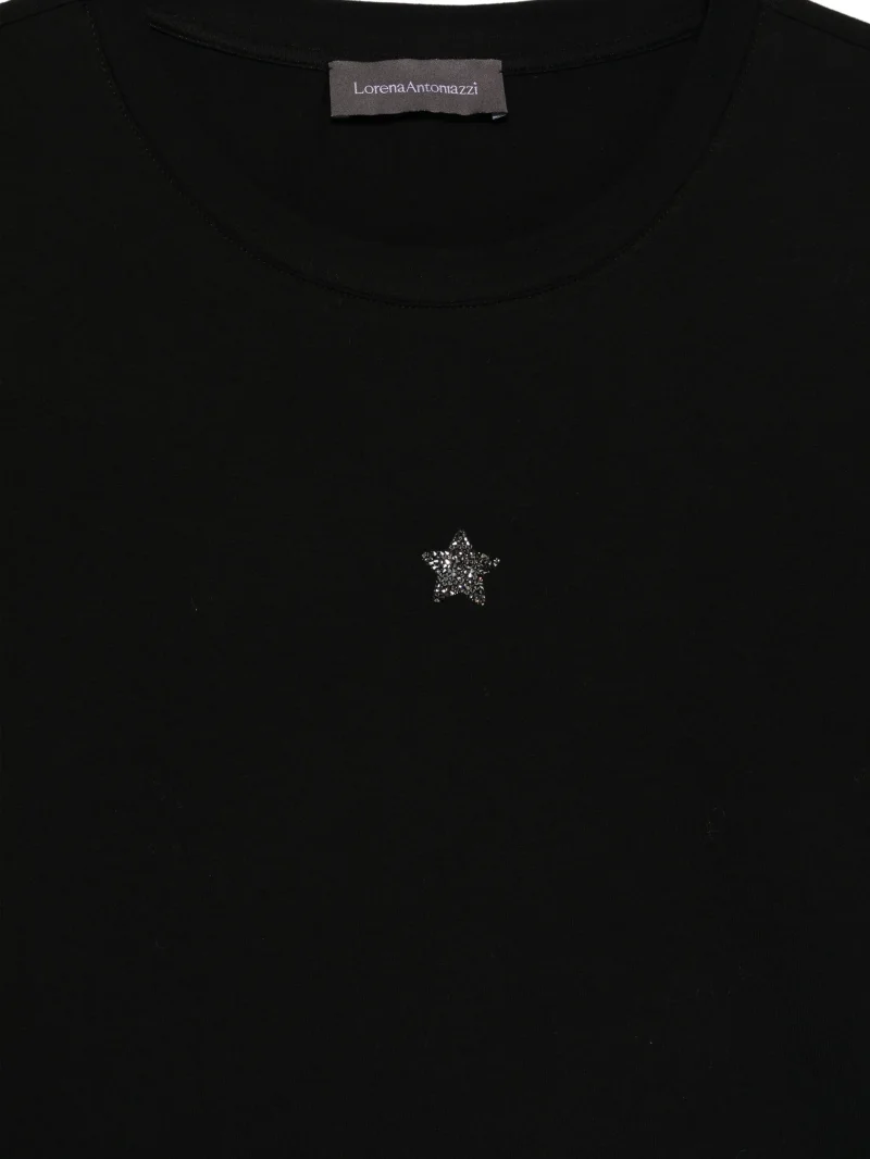 Bluza Lorena Antoniazzi star-patch long-sleeve negru - imagine 3