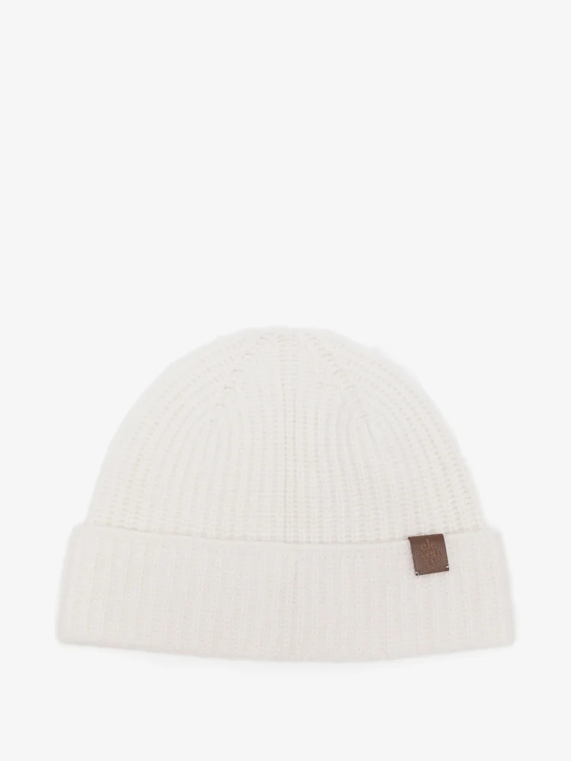 Caciula Eleventy ribbed-knit alb