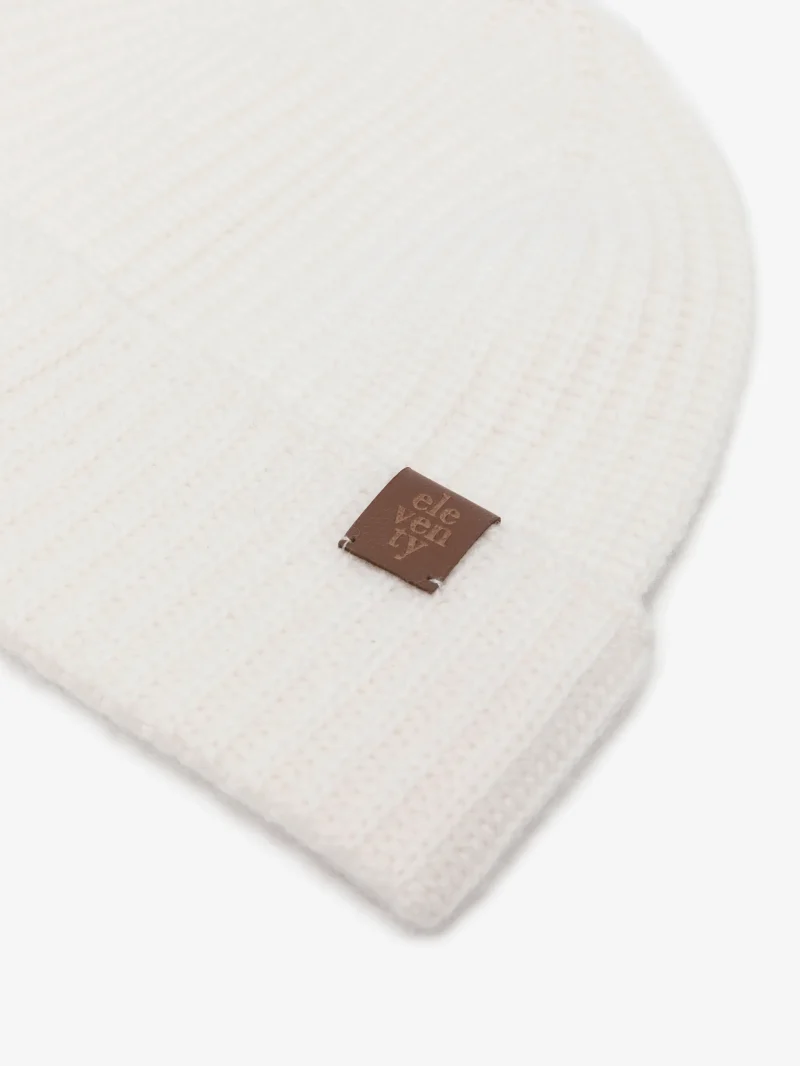 Caciula Eleventy ribbed-knit alb - imagine 3